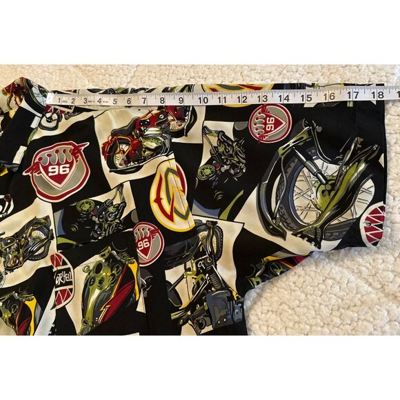 Men's Box Office Island Brand Button-Down Casual Shirt Motorcycle Theme Size L - Picture 9 of 11